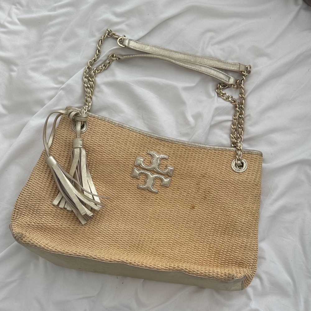 Tory Burch Straw Shoulder Bag